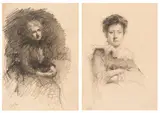 Walter Osborne, SKETCHES OF TWO WOMEN, 1886/87 (A PAIR)