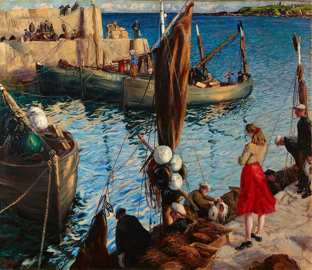 Patrick Leonard, LOUGHSHINNY HARBOUR, COUNTY DUBLIN, 1943, oil on canvas