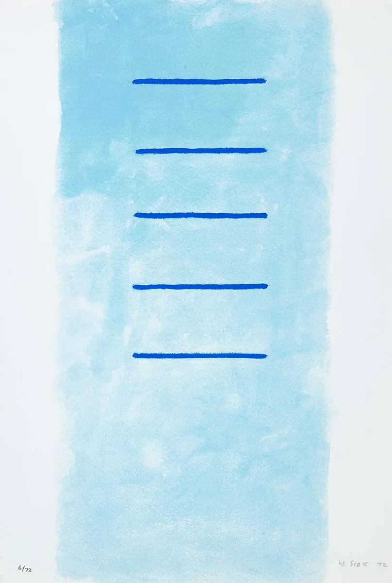 LINES WITH BREADTH SUPERCEDE by William Scott, 1972, screenprint; (no. 6 from an edition of 72), sold May 2021