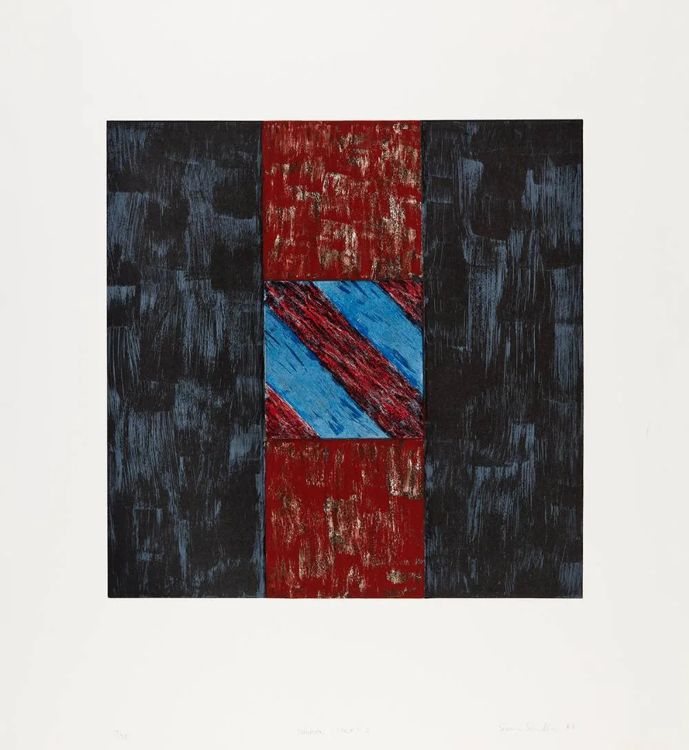 Sean Scully, SQUARE LIGHT II, 1988, aquatint and etching on wove paper; (no. 13 from an edition of 25)