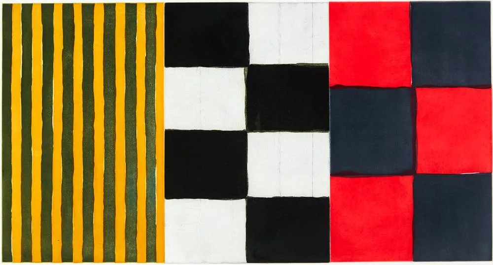 YELLOW RED by Sean Scully, 1994, etching with aquatint; (no. 18 from an edition of 30), sold May 2021