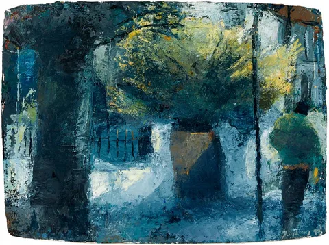 Donald Teskey, FIGURE AND YELLOW BUSH, 1999, oil on paper