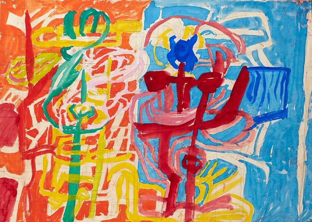 Gerald Wilde, SERIES B # 61, 1955, gouache