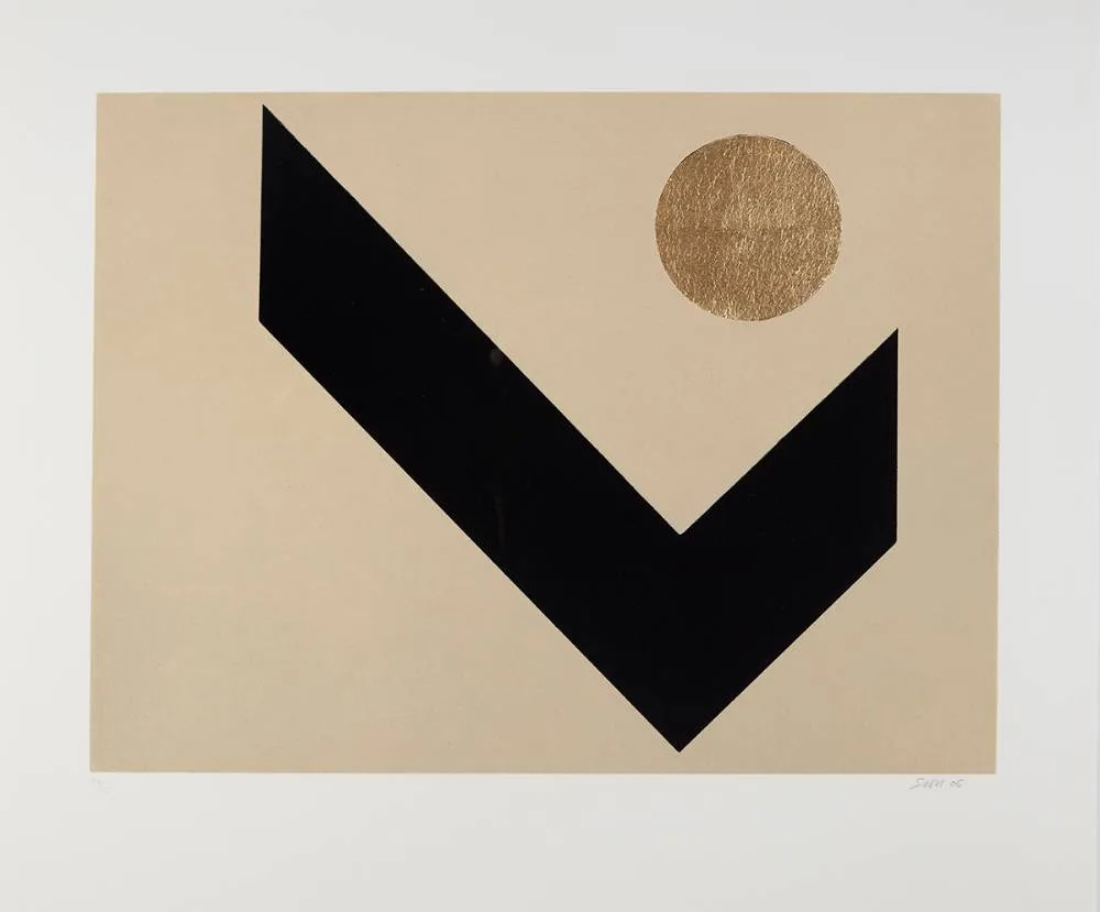 TANGRAM IV by Patrick Scott, 2005, carborundum and gold leaf; (no. 29 from edition of 75), sold Mar 2021