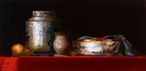Martin Mooney, STILL LIFE ON RED CLOTH