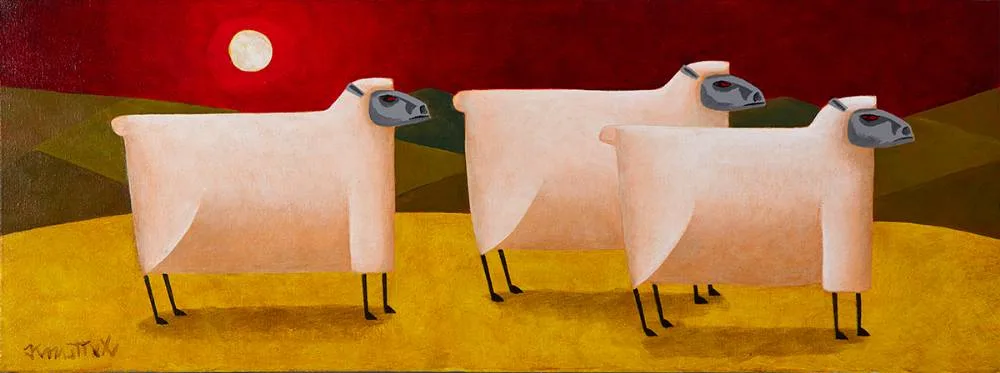 EWE THREE by Graham Knuttel, oil on canvas; (unframed), sold Mar 2021