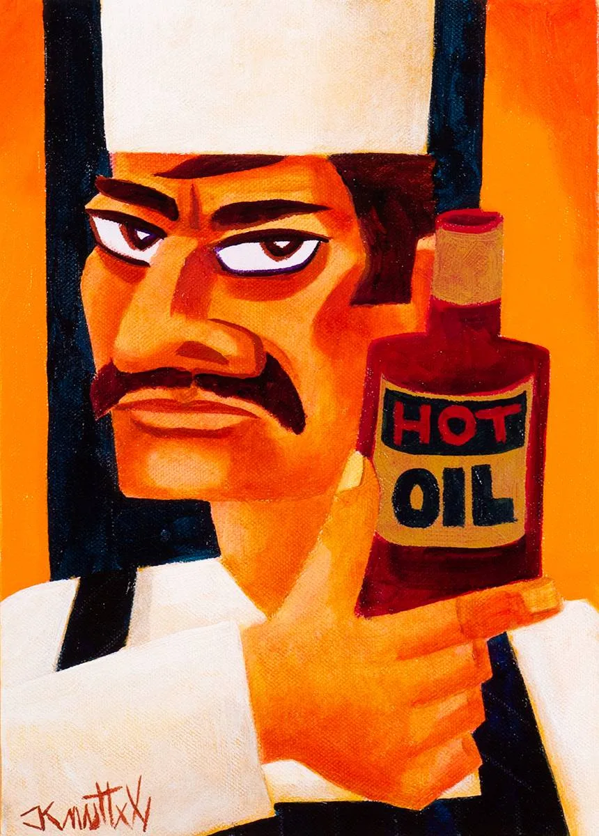 CHEF by Graham Knuttel, oil on canvas, sold Mar 2021