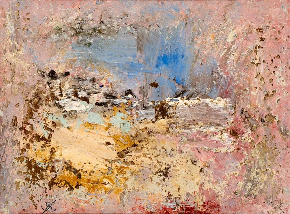 LANDSCAPE by John Kingerlee, 2020, oil on board, sold Mar 2021