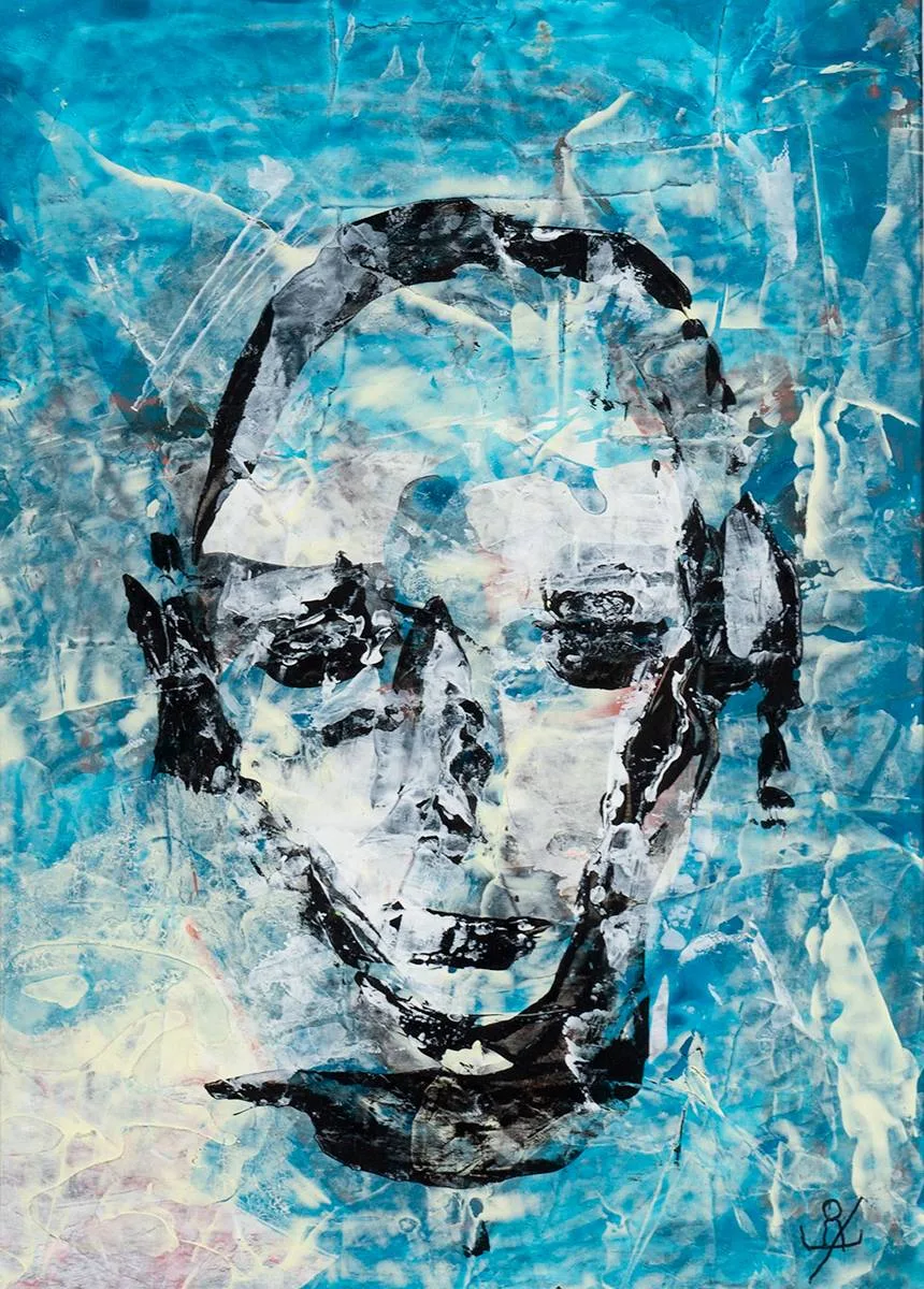 HEAD by John Kingerlee, oil on paper, sold Mar 2021