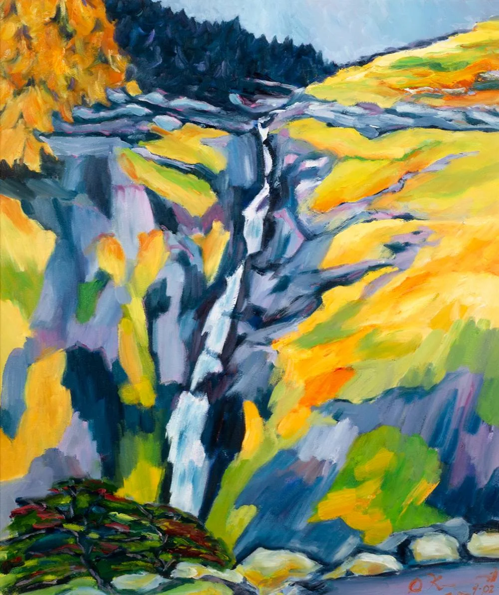 Diarmuid Kavanagh, GLENMACNASS WATERFALL, COUNTY WICKLOW, 2002, oil on canvas