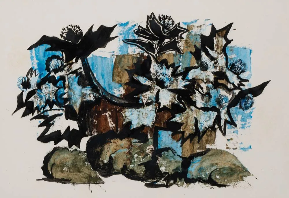ABSTRACT FORMS by Séamus Ó Colmáin, mixed media, sold Mar 2021
