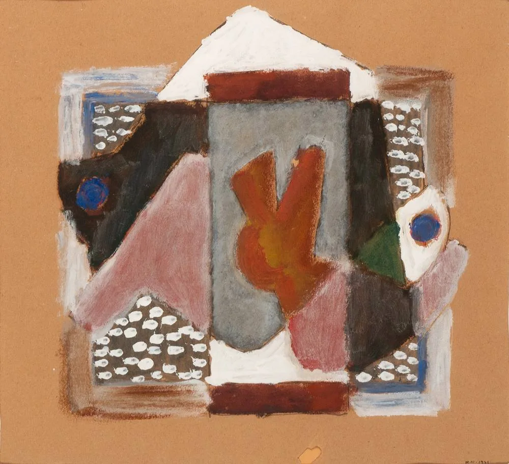 ABSTRACT COMPOSITION by Henri Nouveau, 1931, gouache, sold Mar 2021