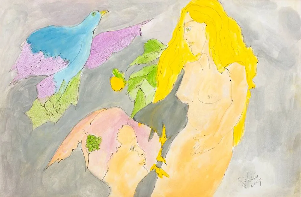 PEACE by Piet Sluis, 2007, gouache and ink, sold Mar 2021