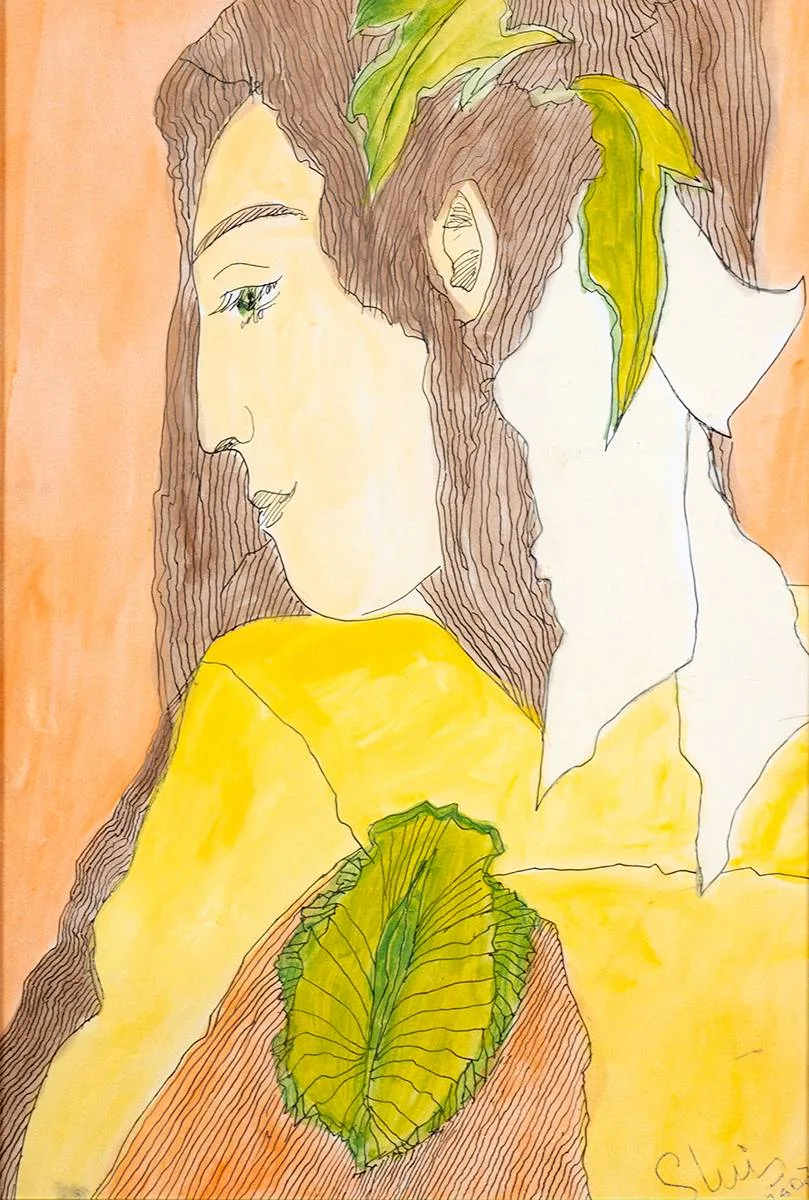 ANGELA by Piet Sluis, 2007, gouache and ink, sold Mar 2021
