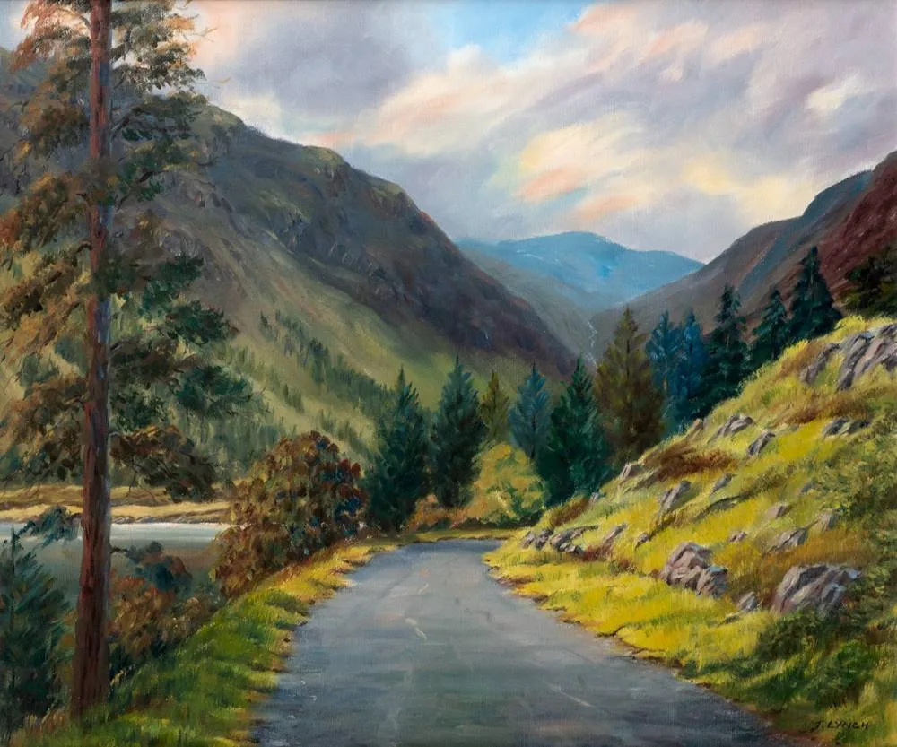 J. Lynch, GLENDALOUGH, COUNTY WICKLOW, oil on canvas