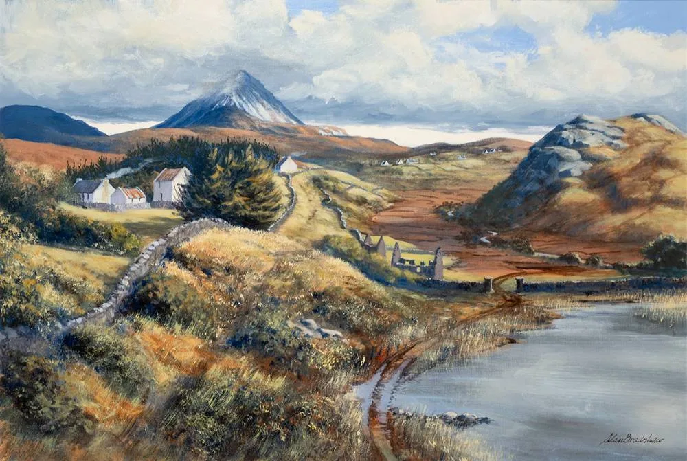 Alan Bradshaw, BETWEEN GORTAHORK AND GWEEDORE, COUNTY DONEGAL, oil on board