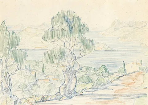 Mary Swanzy, THE COAST ROAD, coloured pencil