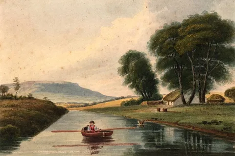 William Nicholl, ON THE CANAL AT ANNADALE NEAR BELFAST, watercolour