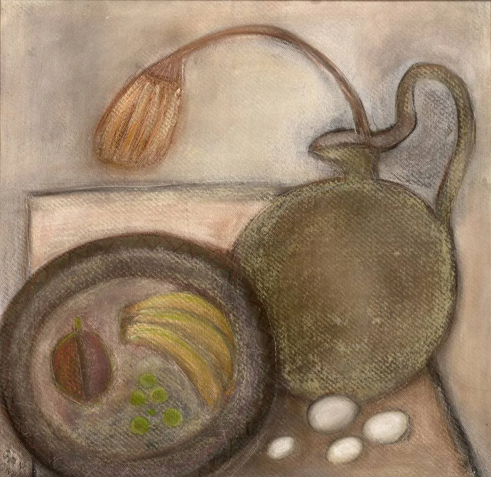 Gay O'Neill, STILL LIFE WITH EGGS, pastel