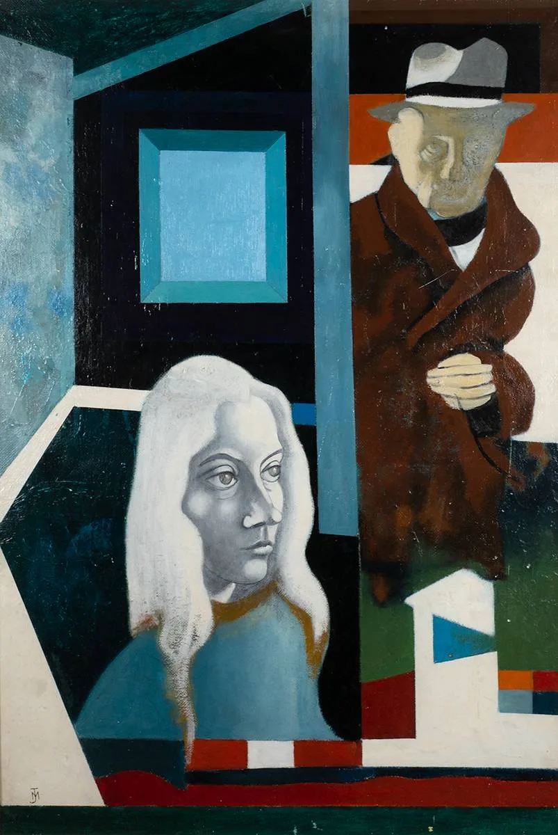SELF PORTRAIT by Marian Jeffares, oil on board, sold Mar 2021
