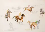 Susan Mary Webb, HORSE STUDY I, THE RACES