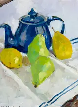 Nuala Stephenson, BLUE TEAPOT AND PEARS