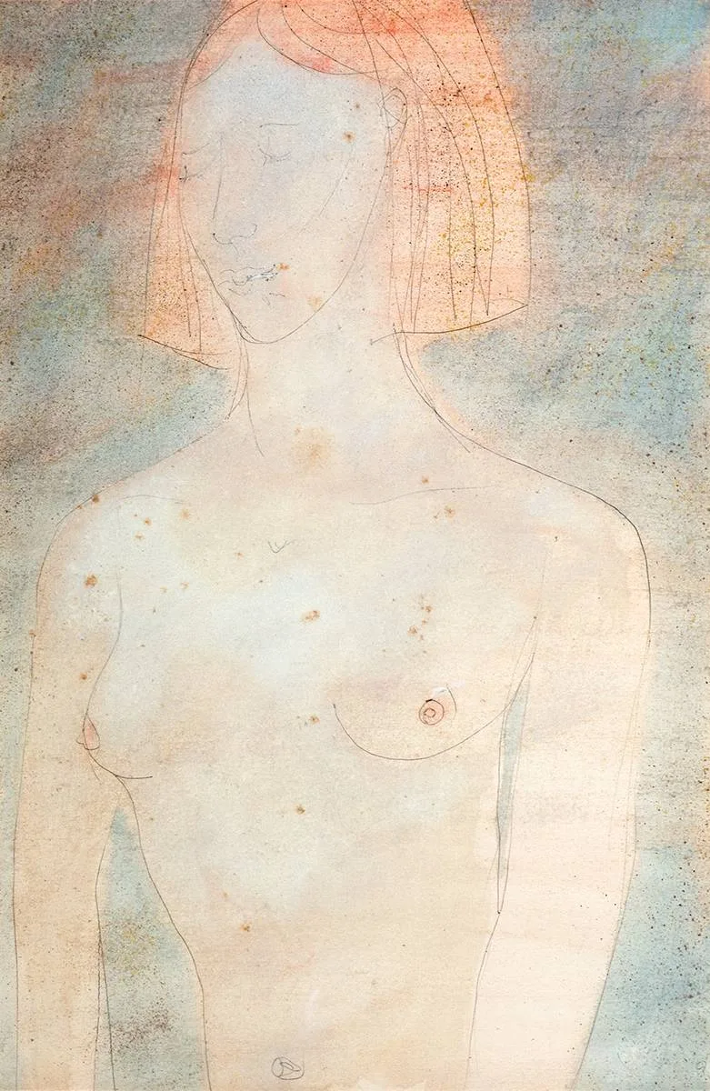 NUDE by Piet Sluis, watercolour and ink, offered Mar 2021