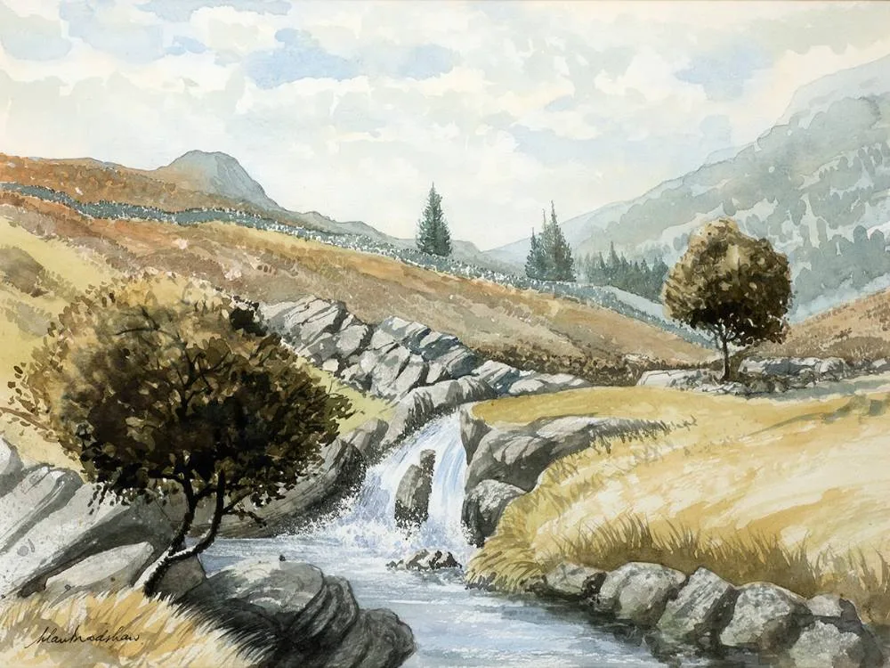 THE ROCK POOL by Alan Bradshaw, 1995, watercolour, sold Mar 2021