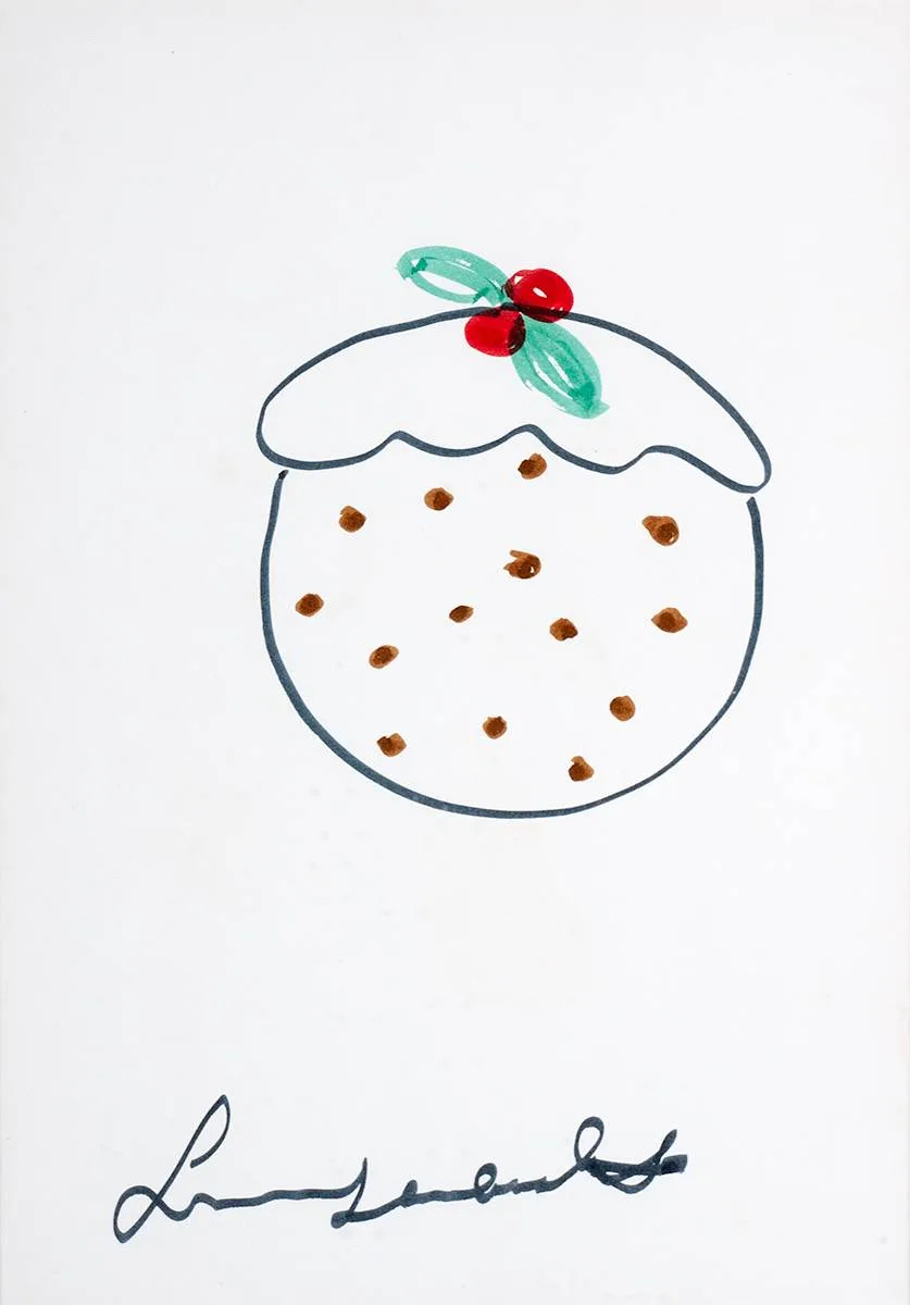 PLUM PUDDING by Luciano Pavarotti, felt-tip pen, sold Mar 2021