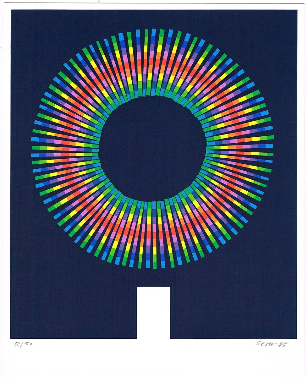 CHRISTMAS GREETING CARD by Patrick Scott, 1985, colour print; (no. 32 from an edition of 50); (unframed), sold Dec 2020