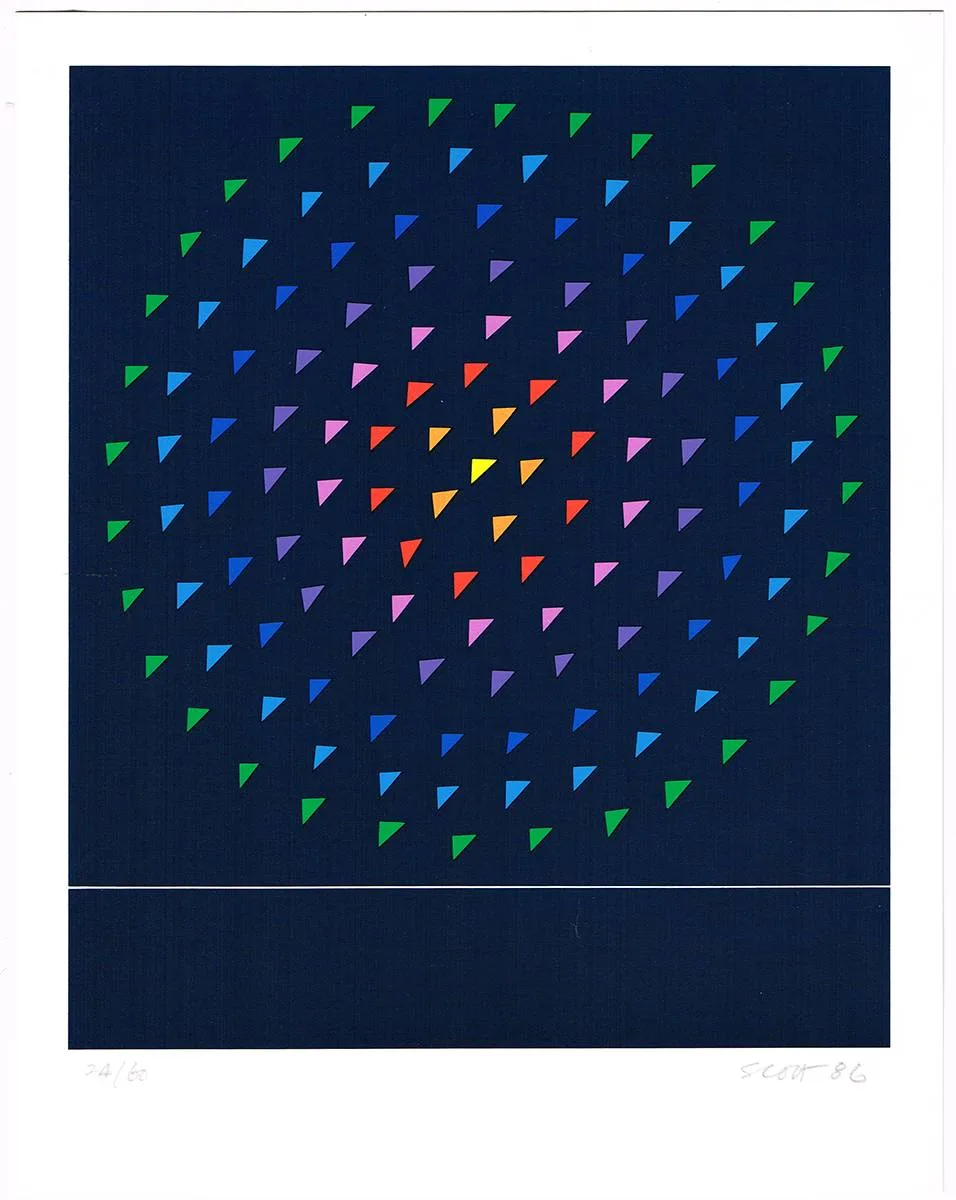 CHRISTMAS GREETING CARD by Patrick Scott, 1986, colour print; (no. 24 from an edition of 60); (unframed), sold Dec 2020