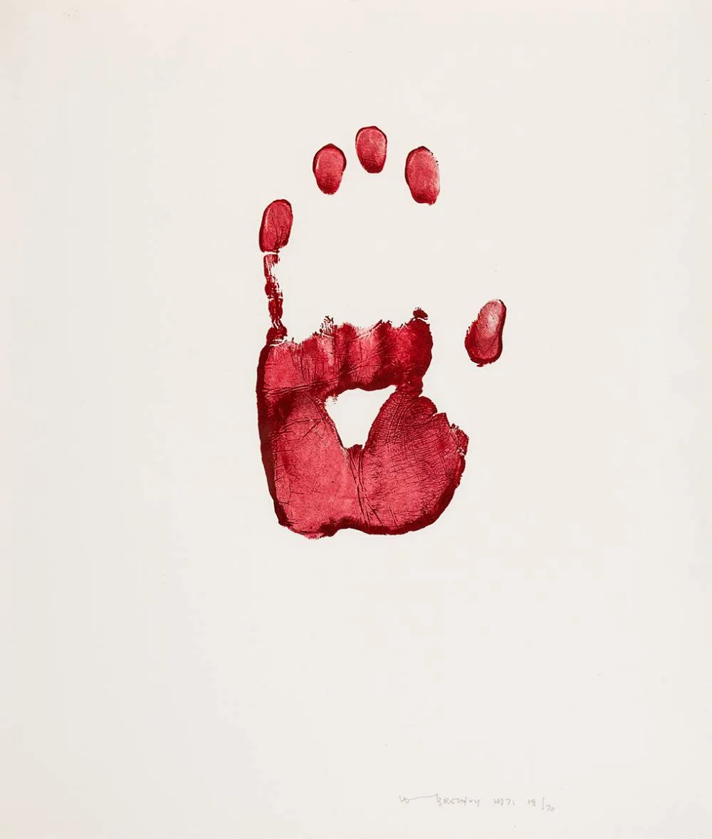 HAND by Louis le Brocquy, 1971, lithograph on hand made rag paper (no. 50 from an edition of 70) lithograph on handmade rag paper;, sold Dec 2020