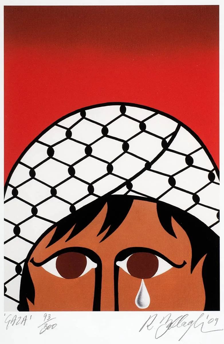 GAZA by Robert Ballagh, 2009, print; (no. 93 from an edition of 300), sold Dec 2020