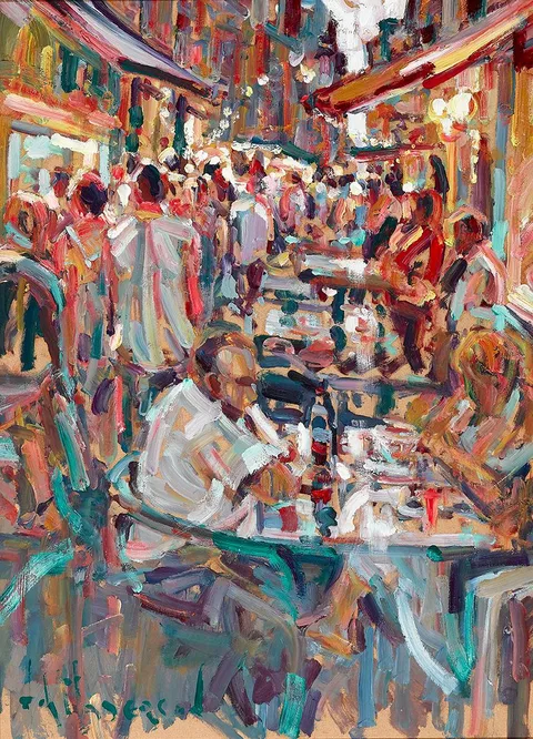 Arthur K. Maderson, LATE EVENING, MONTPELLIER, FRANCE, oil on panel