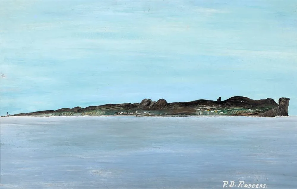 TORY ISLAND LANDSCAPE by Patsy Dan Rodgers, oil on board, sold Dec 2020