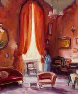 Norman Teeling, INTERIOR WITH WOMAN BY A WINDOW