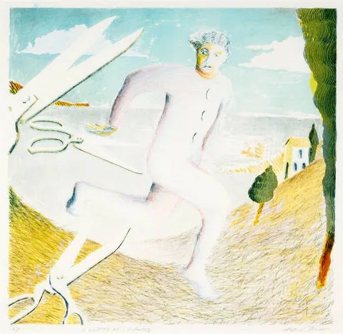 Stephen Lawlor, IL VESTITO DELL'AVENTIRE, lithograph; (artist's proof)