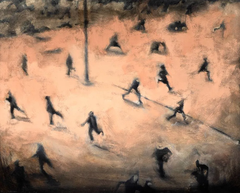 RUNNING MAN by Brian Smyth, 1997, oil on canvas, sold Dec 2020
