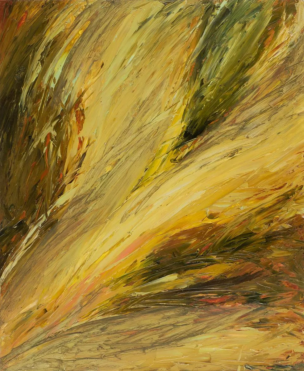 BRIGHT TREE TRUNK by Mary Lohan, oil on card, sold Dec 2020