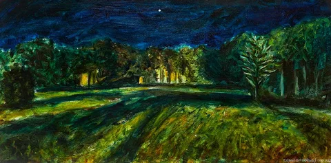 Oliver Comerford, ACROSS TO BILL'S, 1993, oil on paper