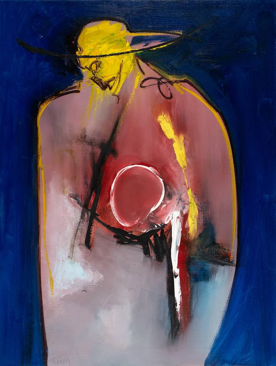 IN THOUGHT by Gerald Davis, 1989, oil on canvas, sold Dec 2020