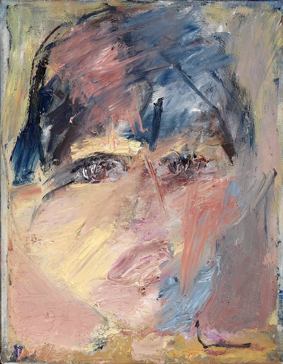 THREE HEADS (I) by Basil Blackshaw, 1985, oil on canvas, sold Dec 2020