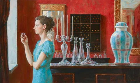 Dmitry Lisichenko, LA STAMPA BAR, DAWSON STREET, DUBLIN, oil on canvas