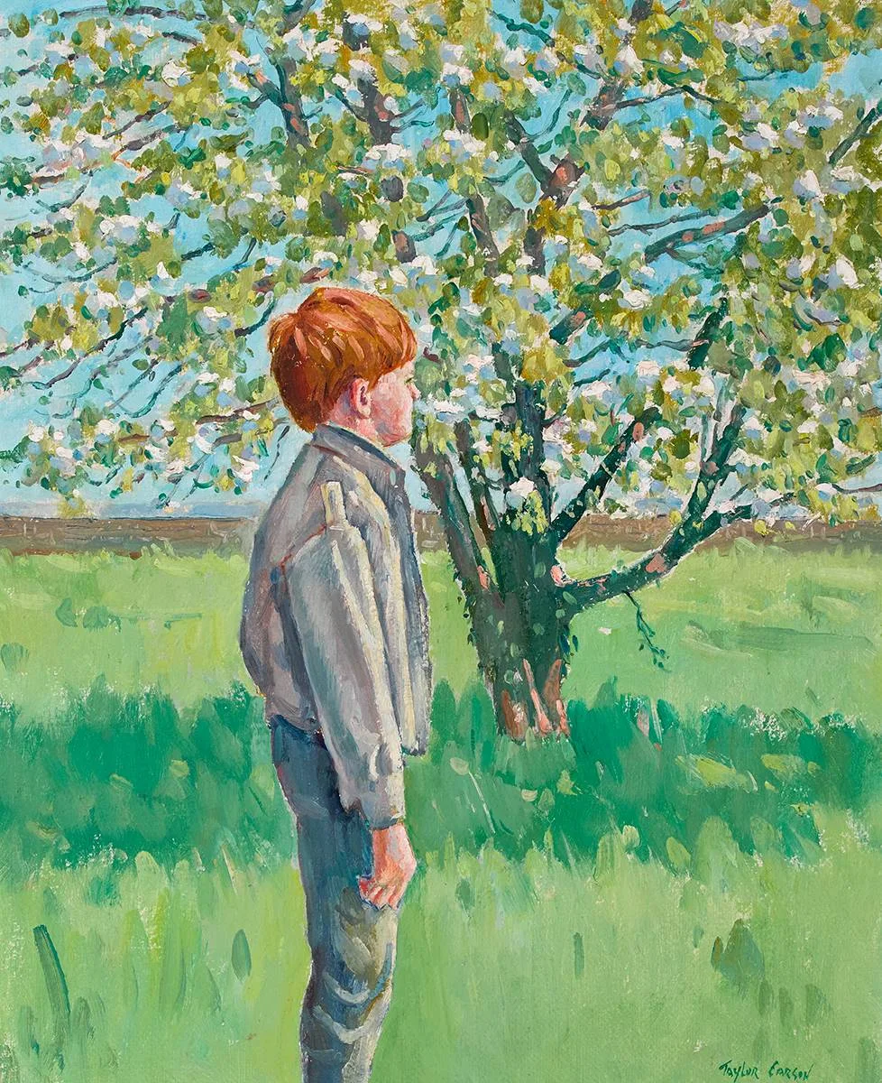 APPLE BLOSSOM by Robert Taylor Carson, 1986, oil on canvas, offered Dec 2020