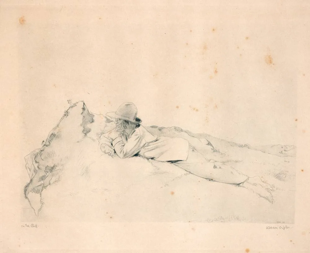 ON THE CLIFF by William Orpen, 1913, photogravure; (unframed), sold Dec 2020