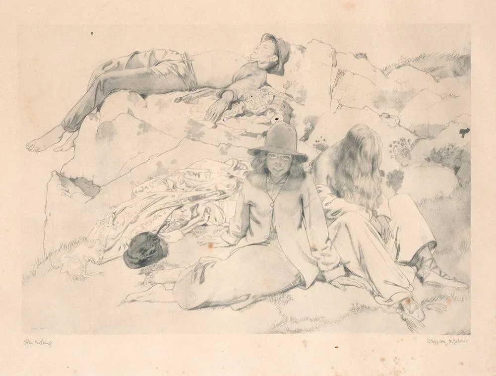 AFTER BATHING by William Orpen, 1913, photogravure; (unframed), sold Dec 2020