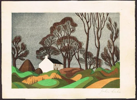 John Luke, FARMHOUSE, BALLYAGHAGAN, 1940 (SET OF FIVE), woodblock in colour; (5); (unframed)