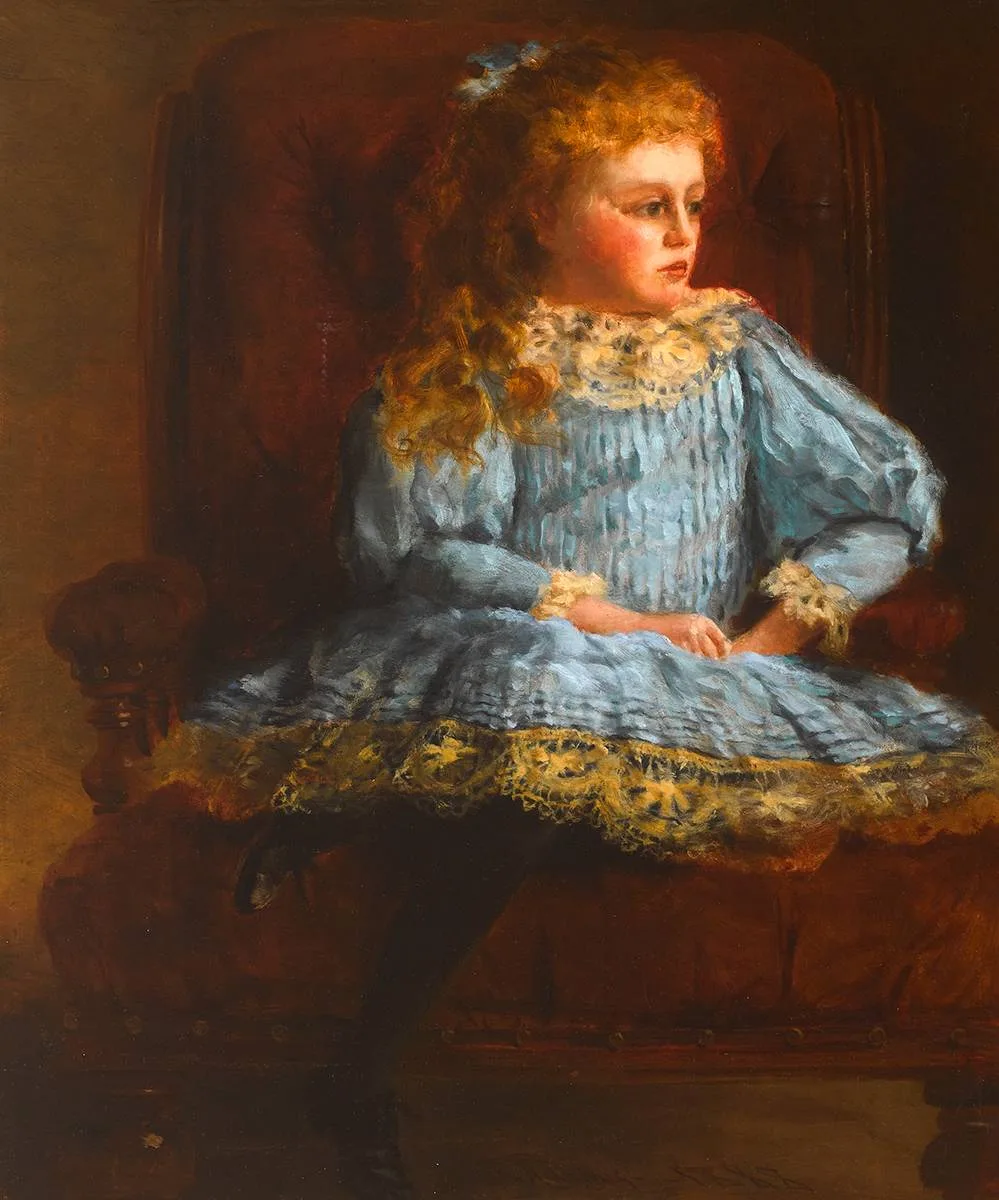 Samuel Adams, PORTRAIT OF A YOUNG GIRL, 1888, oil on canvas