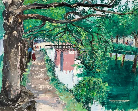 Rosemary Coyle, GRAND CANAL, DUBLIN, oil on board
