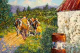 James S. Brohan, FIGURES WITH CATTLE